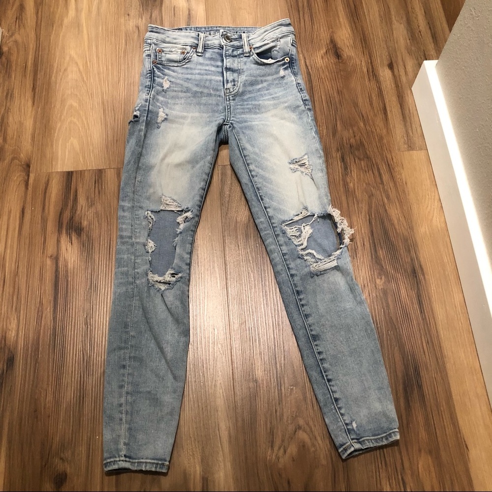 Blue high rise American Eagle jeans size 2